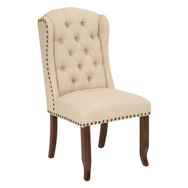 Office Star Jessica Tufted Wing Dining Chair - Linen JSAW-L38