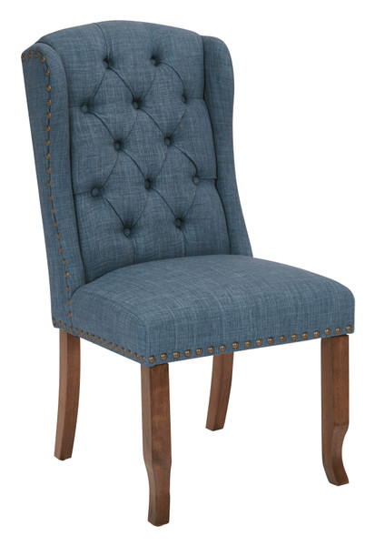 Office Star Jessica Tufted Wing Dining Chair - Navy JSAW-L39