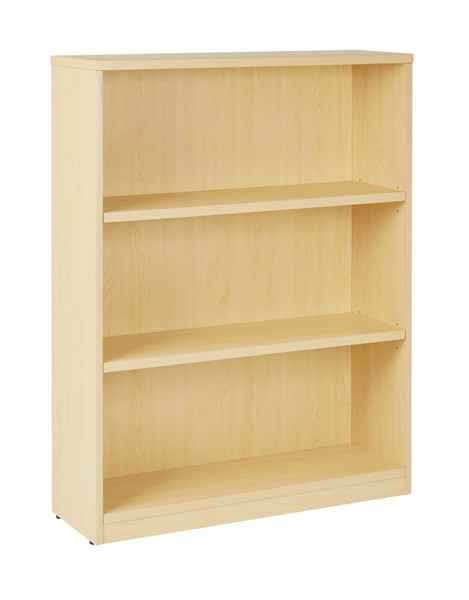 Office Star 36Wx12Dx48H 3-Shelf Bookcase With 1" Thick Shelves - - Maple LBC361248-MPL