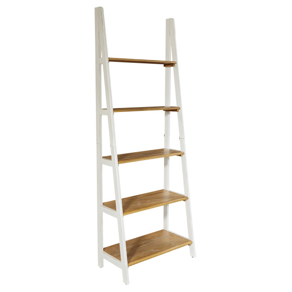 Office Star Medford Ladder Bookcase - Distressed White MED21-DWH