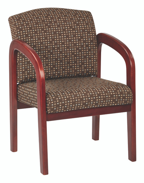 Office Star Cherry Finish Wood Visitor Chair - Cocoa WD387-K104