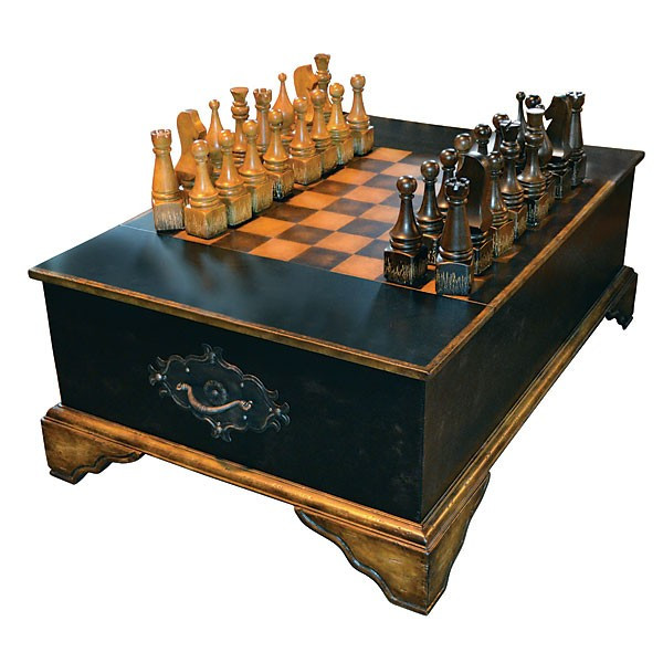 AFD Home Ebony Chess Set Coffee Table 11207120