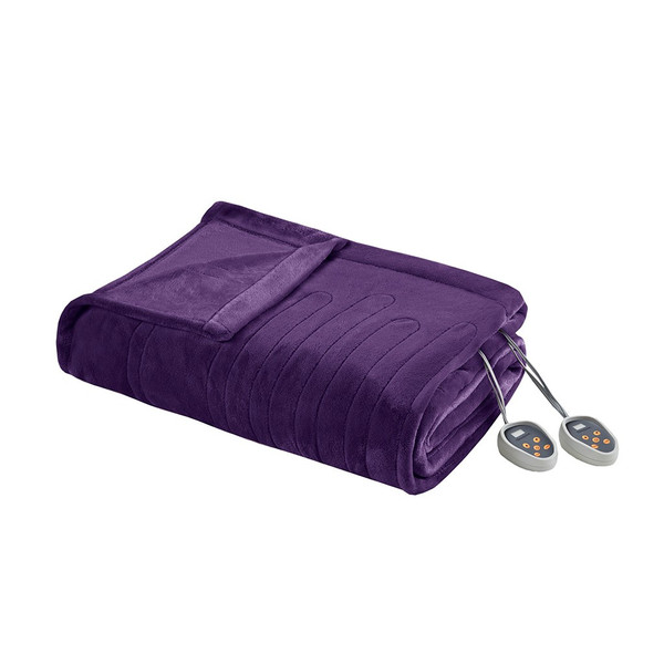 Heated Plush Blanket Twin By Beautyrest BR54-1932