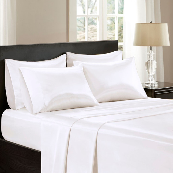 Satin Wrinkle-Free Luxurious 6-Piece Sheet Set King By Madison Park Essentials MPE20-902