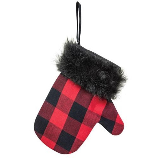 Red & Black Buffalo Check Mitten Gift Pocket G14631 By CWI Gifts