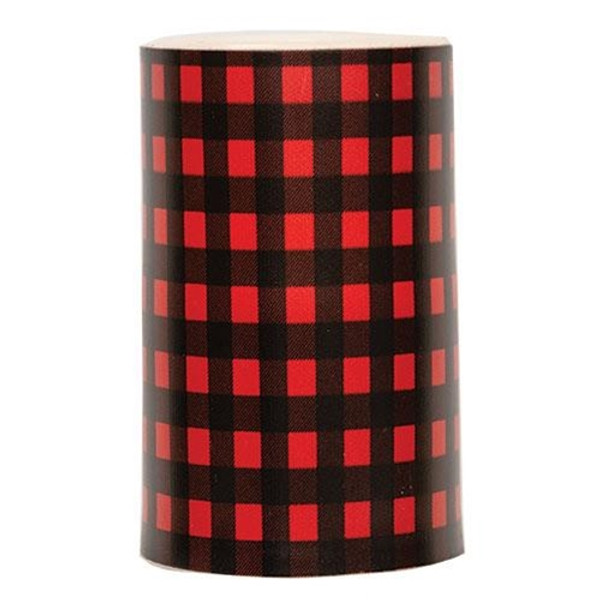 Red Small Buffalo Check Pillar 3X5" G84829 By CWI Gifts