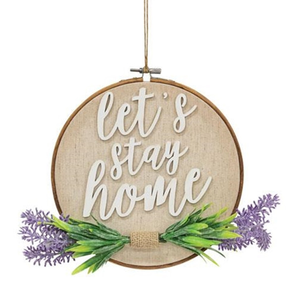 *Let'S Stay Home Lavender Sampler Sign G90960 By CWI Gifts