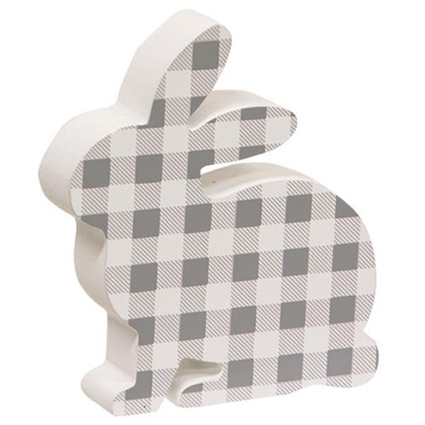 Gray & White Buffalo Check Chunky Bunny G91001 By CWI Gifts