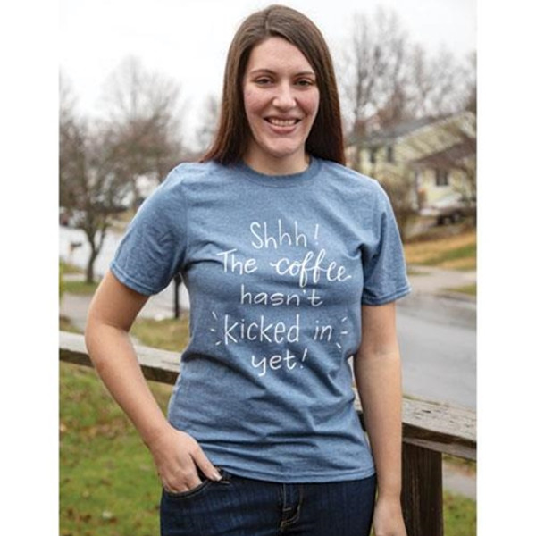 *Coffee Hasn'T Kicked In T-Shirt Heather Indigo Large GL76L By CWI Gifts