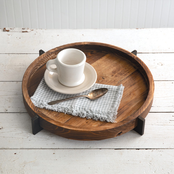 CTW Home Modern Rustic Wood Tray 470014