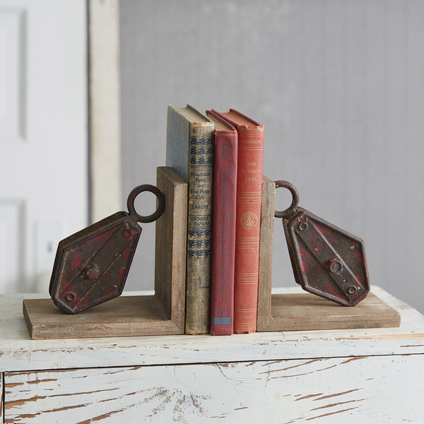 CTW Home Repurposed Pulley Bookends 530388