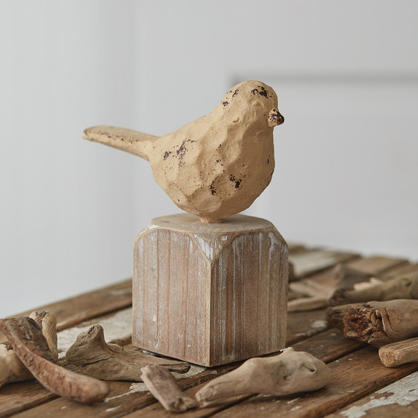 CTW Home Cast Iron Bird With Wood Base 530400