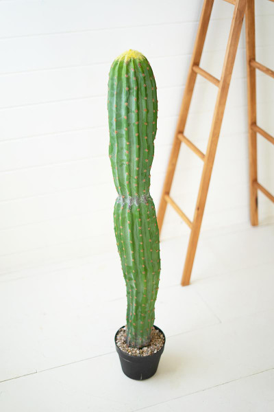 Artificial Single Trunk Cactus In A Plastic Pot CNL1318 By Kalalou