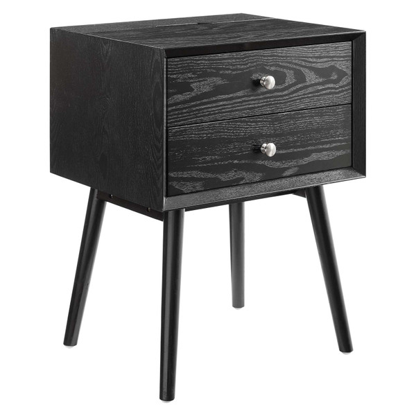 Modway Ember Wood Nightstand With Usb Ports EEI-4343-BLK-BLK