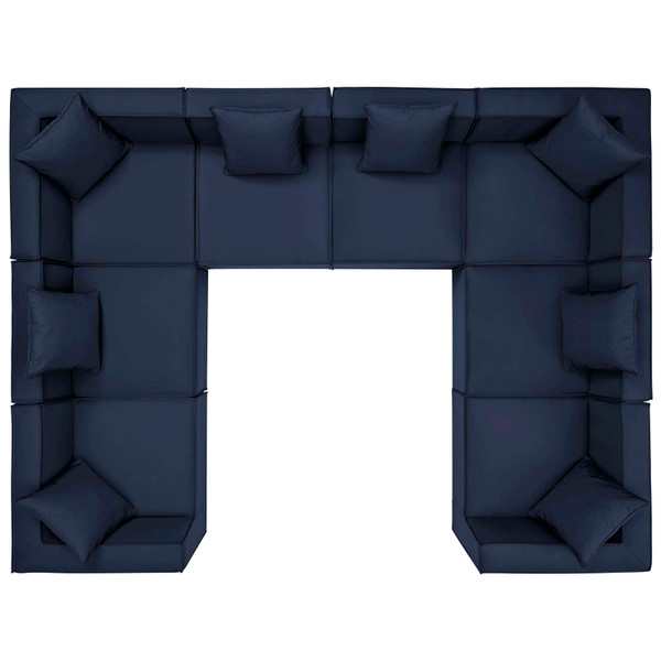 Modway Saybrook Outdoor Patio Upholstered 8-Piece Sectional Sofa EEI-4388-NAV