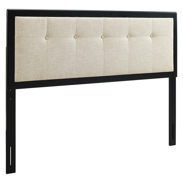 Modway Draper Tufted Twin Fabric And Wood Headboard MOD-6224-BLK-BEI