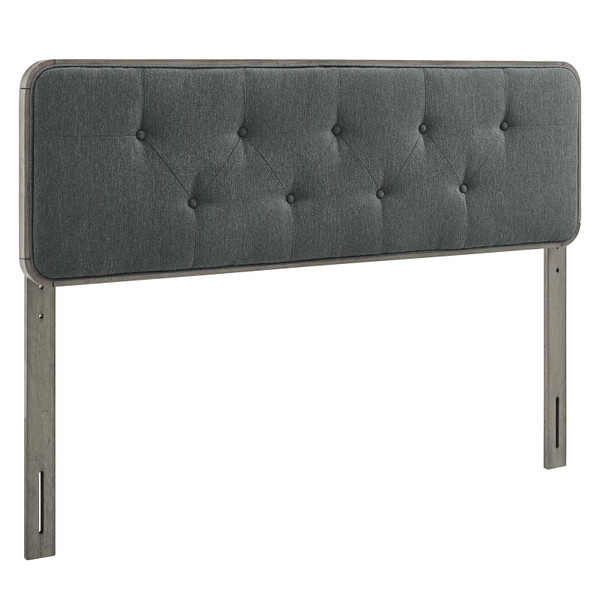 Modway Collins Tufted Full Fabric And Wood Headboard MOD-6233-GRY-CHA