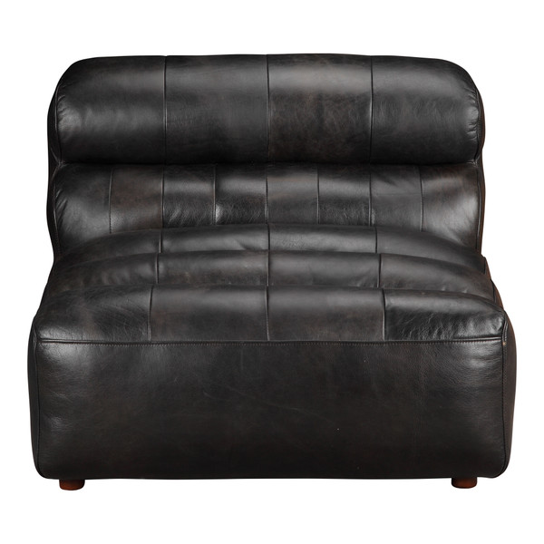 Moes Home Ramsay Leather Armless Chair Antique Black QN-1009-01