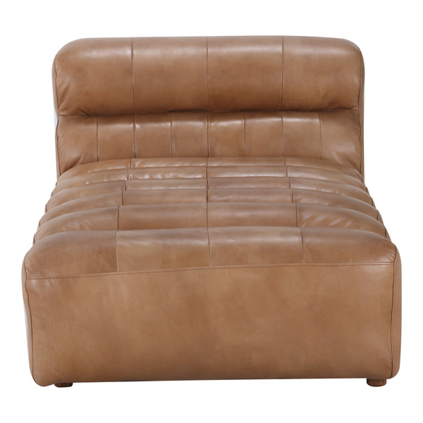 Moes Home Ramsay Leather Chaise Tan QN-1010-40