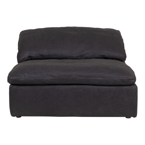 Moes Home Clay Slipper Chair Nubuck Leather Black YJ-1005-02