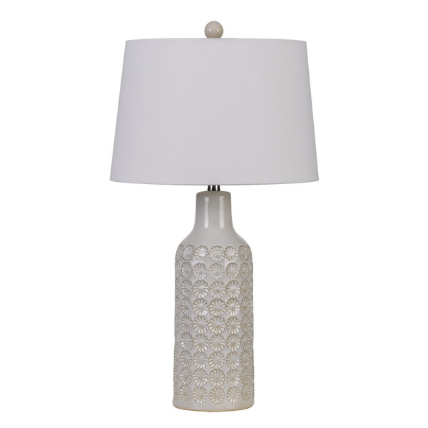 Calighting 150W Regina Ceramic Table Lamp With Taper Drum Linen Hardback Shade (Priced And Sold As Pairs) BO-2920TB-2