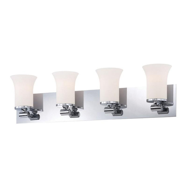 Alico Flare 4 Light Vanity In Chrome And White Opal Glass BV2064-10-15