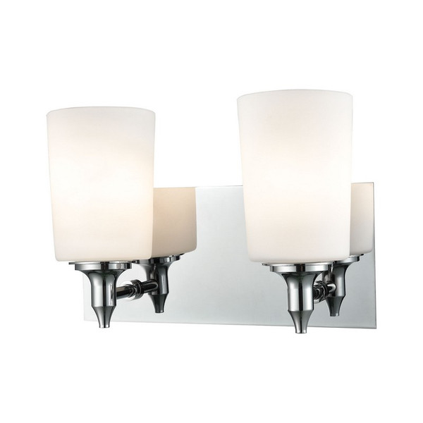 Alico Alton Road 2 Light Vanity In Chrome And Opal Glass BV2412-10-15