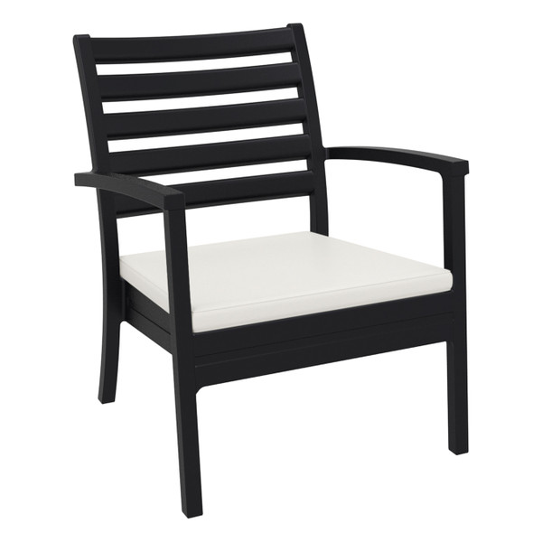 Compamia Artemis Xl Club Chair Black With Sunbrella Natural Cushions (Set Of 2) ISP004-BLA-CNA