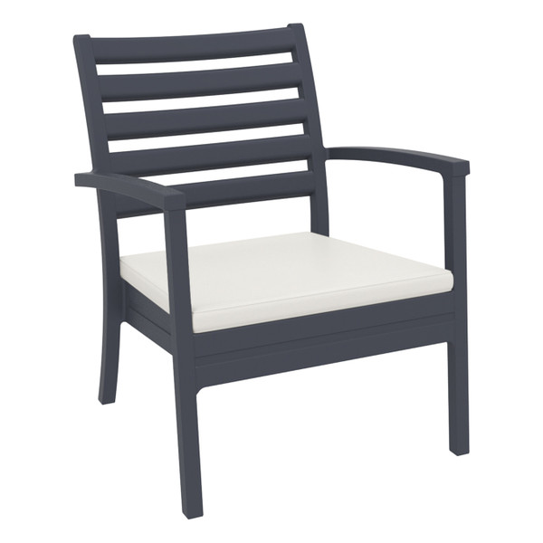 Compamia Artemis Xl Club Chair Dark Gray With Sunbrella Natural Cushions (Set Of 2) ISP004-DGR-CNA
