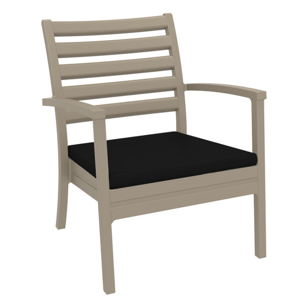 Compamia Artemis Xl Club Chair Taupe With Sunbrella Black Cushions (Set Of 2) ISP004-DVR-CBL