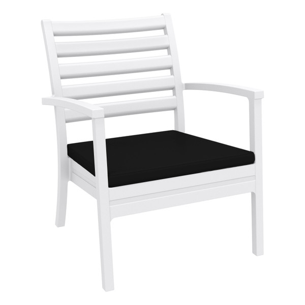 Compamia Artemis Xl Club Chair White With Sunbrella Black Cushions (Set Of 2) ISP004-WHI-CBL