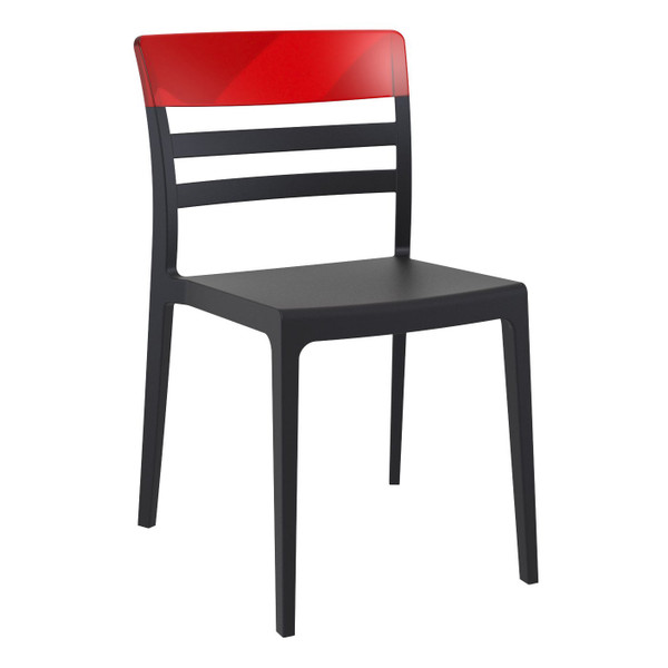 Compamia Moon Dining Chair Black Transparent Red (Set Of 2) ISP090-BLA-TRED