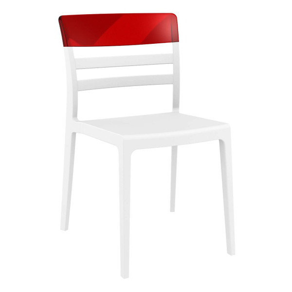Compamia Moon Dining Chair White Transparent Red (Set Of 2) ISP090-WHI-TRED