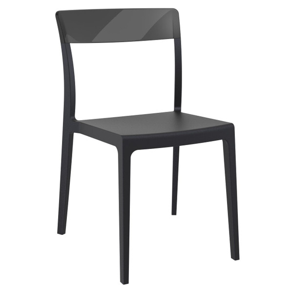 Compamia Flash Dining Chair Black Transparent Black (Set Of 2) ISP091-BLA-TBLA