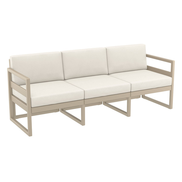 Compamia Mykonos Patio Sofa Taupe With Sunbrella Natural Cushion ISP1313-DVR-CNA