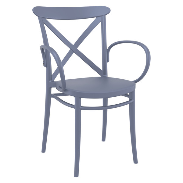 Compamia Cross Xl Resin Outdoor Arm Chair Dark Gray (Set Of 2) ISP256-DGR
