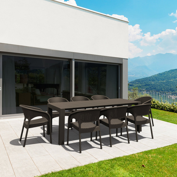 Compamia Panama Extendable Patio Dining Set 9 Piece Brown ISP8083S-BR