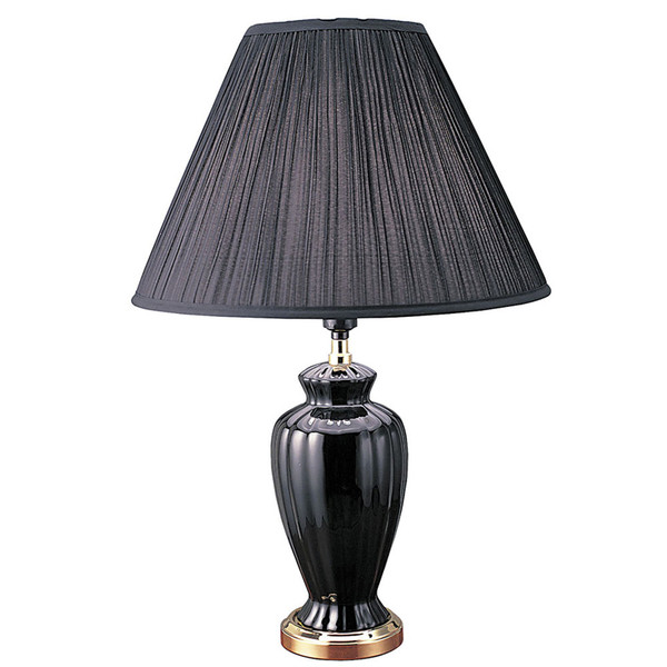 Ore International 6118BK 26" Ceramic Table Lamp - Black