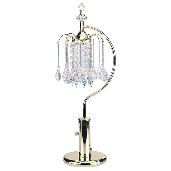 Ore International 715G 27"H Gold Table Lamp With Crystal-Inspired Shade