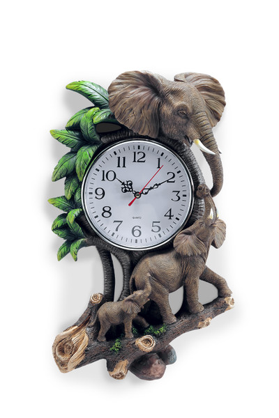 Ore International CL-415 17.5" In 3D Elephant Wall Clock