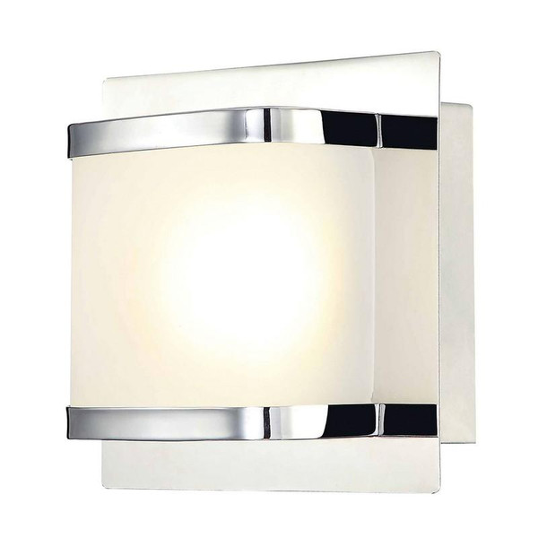 Bandeaux 1 Light Led Vanity In Chrome And Opal Glass BVL4001-10-15