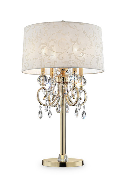 Ore International K-5155T 32.5" In Aurora Barocco Shade Crystal Gold Table Lamp