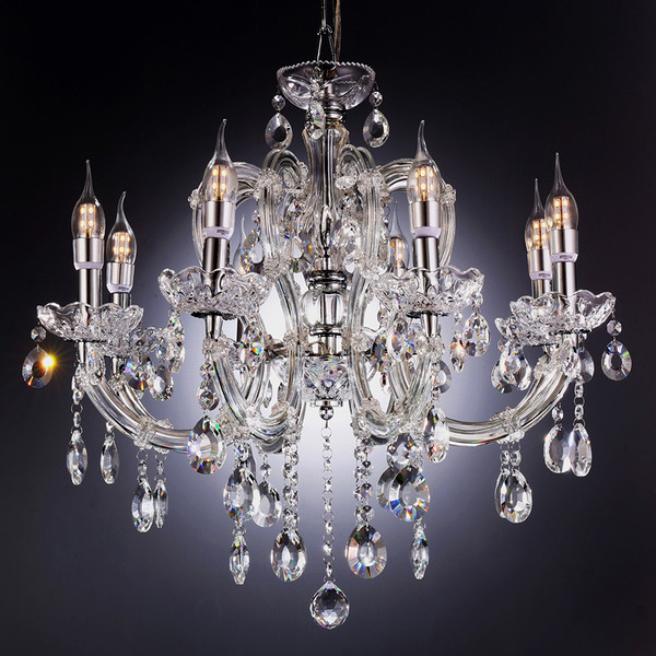 Ore International K-5801H 25.25"W X 22"H Fleur Crystal Chandelier W/ Led Lights