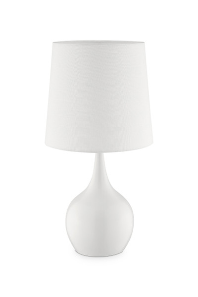Ore International K-820WH 23.5" Niyor Powder White Mid-Century Modern Touch On Metal Table Lamp