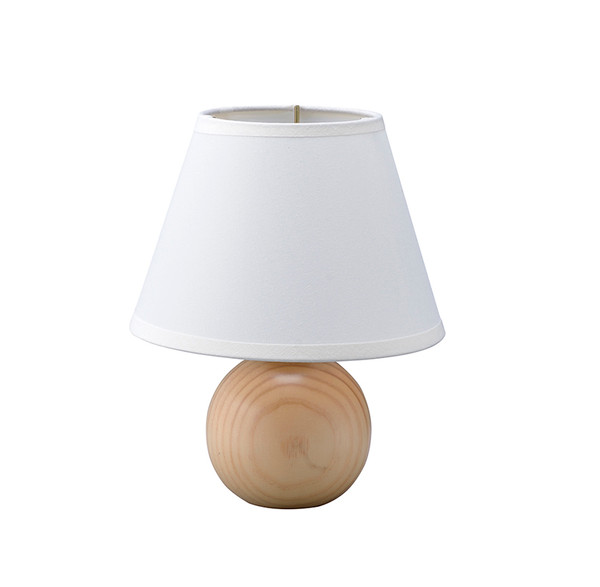 Ore International KT-196NA 9.15" In Natural Wood Cube Table Lamp
