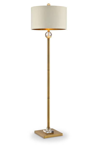 Ore International ORE-5161F 63.25" In Perspicio Solid Crystal Orb Gold Column Floor Lamp