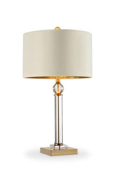 Ore International ORE-5161T 29.5" In Perspicio Solid Crystal Gold Column Table Lamp