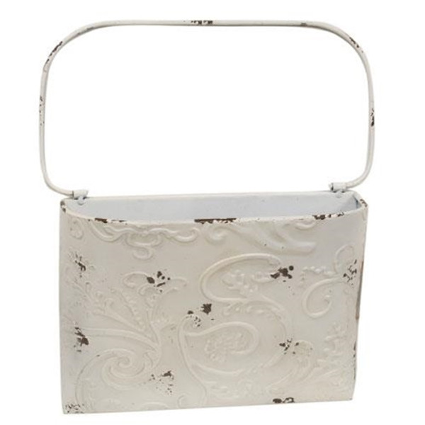 Shabby Chic Ornate Metal Wall Pocket G20DN037W By CWI Gifts