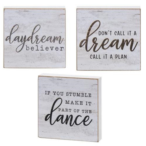 *Call It A Dream Square Block 3 Asstd. (Pack Of 3) G35231 By CWI Gifts