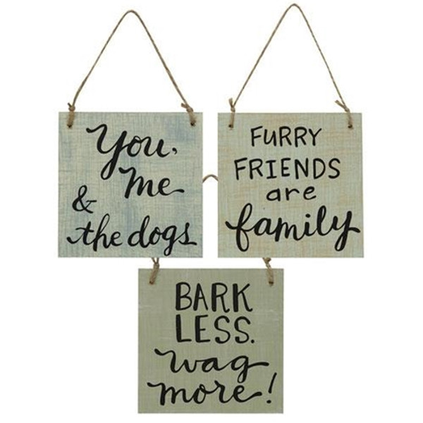 *3/Set Doggie Sayings Sign Ornaments G35267 By CWI Gifts